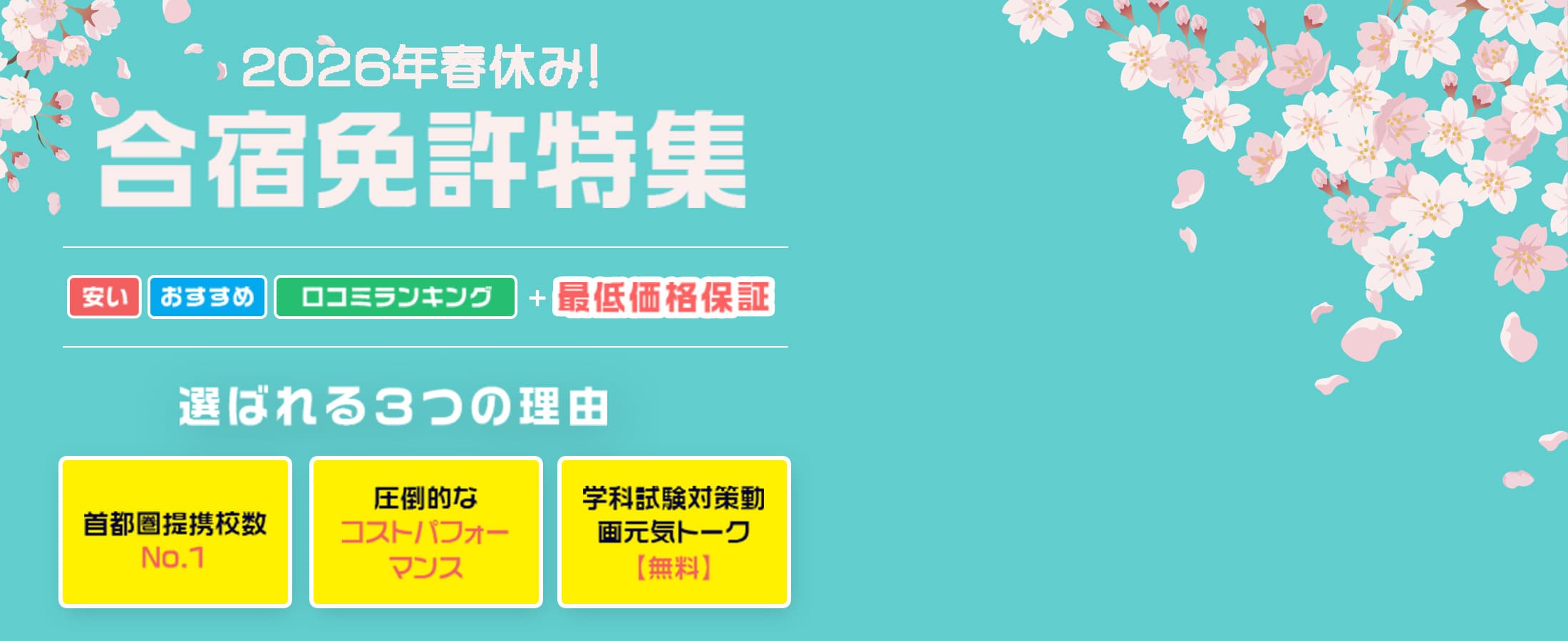 春休み 合宿免許 特集 | 安い おすすめ 口コミランキング